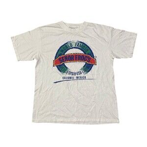 Senor Frogs T Shirt Mexico Vacation Double Sided Size Adult Large y2k 90s